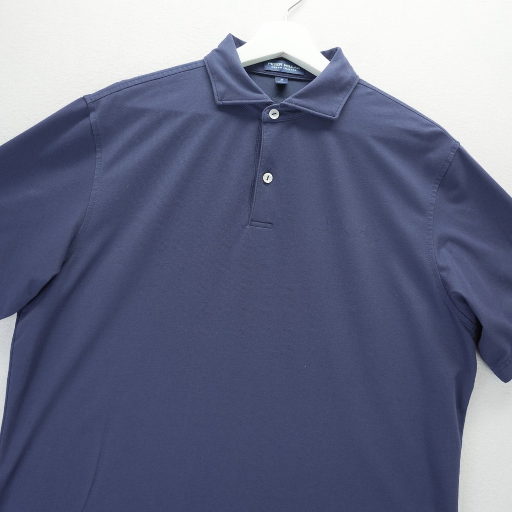 Peter Millar Crown Crafted Navy Pima Cotton Blend Polo Shirt MS25XK55E Mens M